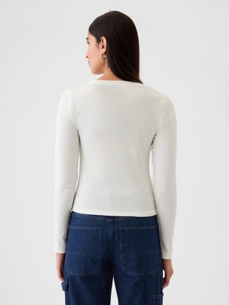 Modernes Ripp-Crop-T-Shirt