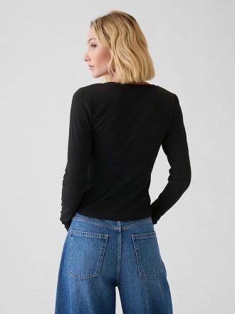 Modernes Ripp-Crop-T-Shirt