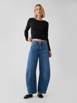 Modernes Ripp-Crop-T-Shirt