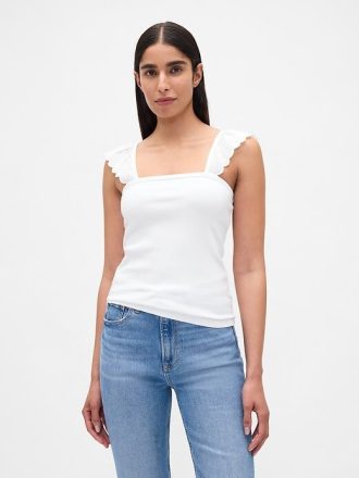 Modernes Rippen-Flatter-Tanktop