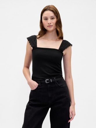 Modernes Rippen-Flatter-Tanktop
