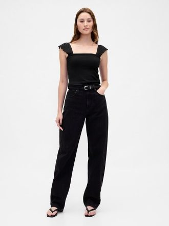 Modernes Rippen-Flatter-Tanktop