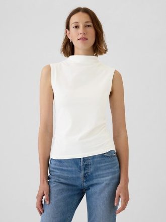 Modernes Tanktop mit Trichterhalsausschnitt und Rüschen