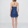 Neckholder-Minikleid aus Denim