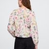 Oberteil mit Rüschenbesatz und Blumenmuster