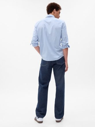 Original Straight Fit Jeans aus Bio-Baumwolle mit Knopfleiste im 90er-Jahre-Stil