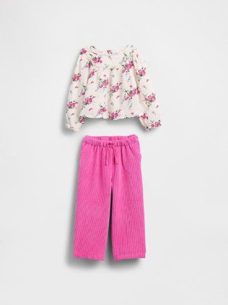 Outfit-Set aus Baumwollgaze und Cord für Babys und Kleinkinder