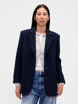 Oversize-Blazer aus Wollmischung