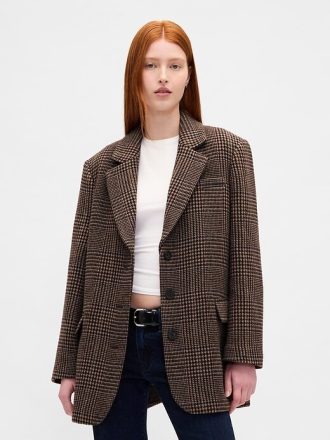 Oversize-Blazer aus Wollmischung