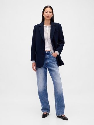 Oversize-Blazer aus Wollmischung