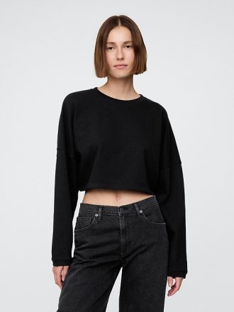Oversize-Crop-Sweatshirt aus French Terry