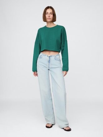 Oversize-Crop-Sweatshirt aus French Terry