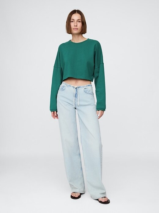 Oversize-Crop-Sweatshirt aus French Terry Oversize-Crop-Sweatshirt aus French Terry
