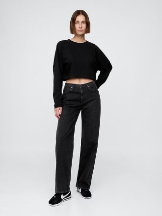 Oversize-Crop-Sweatshirt aus French Terry