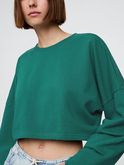 Oversize-Crop-Sweatshirt aus French Terry Oversize-Crop-Sweatshirt aus French Terry