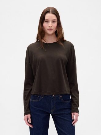 Oversize-Crop-T-Shirt aus Supima®-Baumwolle