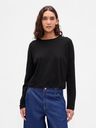 Oversize-Crop-T-Shirt aus Supima®-Baumwolle