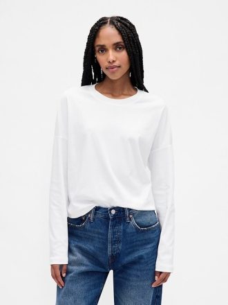 Oversize-Crop-T-Shirt aus Supima®-Baumwolle