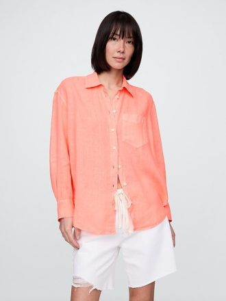 Oversize-Hemd aus 100 % Leinen