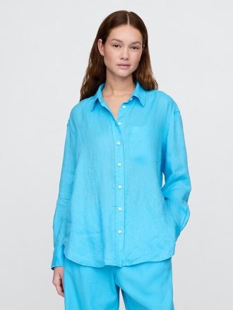 Oversize-Hemd aus 100 % Leinen