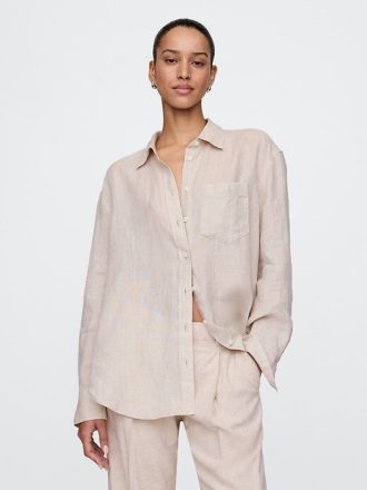 Oversize-Hemd aus 100 % Leinen