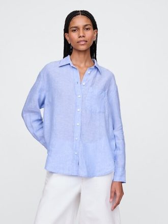 Oversize-Hemd aus 100 % Leinen