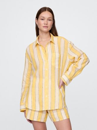 Oversize-Hemd aus 100 % Leinen