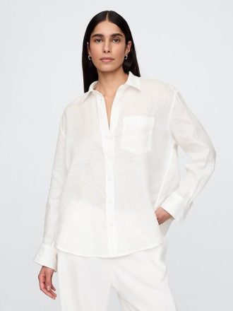 Oversize-Hemd aus 100 % Leinen