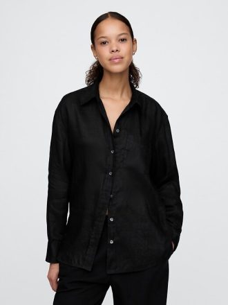 Oversize-Hemd aus 100 % Leinen