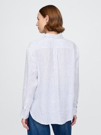 Oversize-Hemd aus 100 % Leinen
