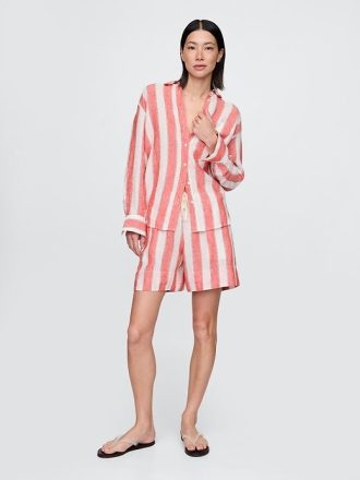 Oversize-Hemd aus 100 % Leinen