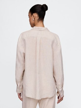 Oversize-Hemd aus 100 % Leinen