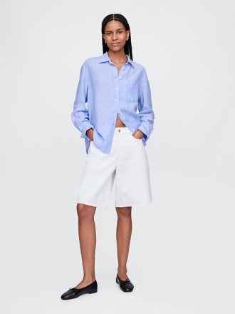 Oversize-Hemd aus 100 % Leinen