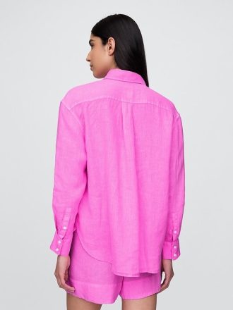 Oversize-Hemd aus 100 % Leinen