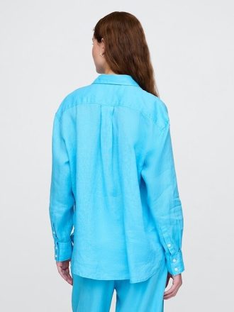 Oversize-Hemd aus 100 % Leinen