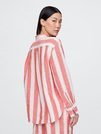 Oversize-Hemd aus 100 % Leinen