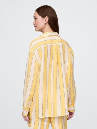 Oversize-Hemd aus 100 % Leinen