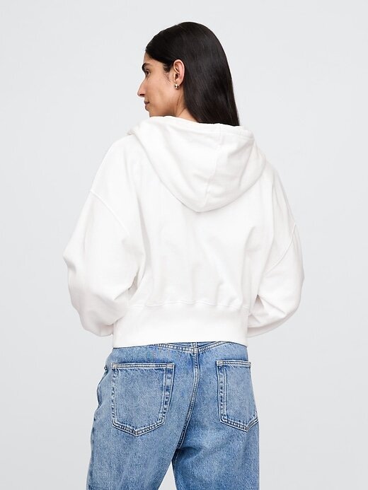 Oversize-Hoodie aus French Terry mit Reißverschluss und Keilabsatz Oversize-Hoodie aus French Terry mit Reißverschluss und Keilabsatz