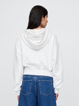 Oversize-Hoodie aus French Terry mit Reißverschluss und Keilabsatz