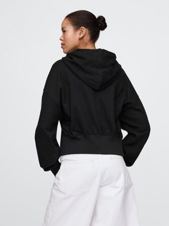 Oversize-Hoodie aus French Terry mit Reißverschluss und Keilabsatz