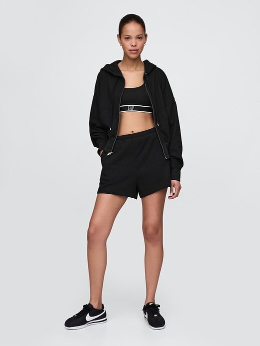 Oversize-Hoodie aus French Terry mit Reißverschluss und Keilabsatz Oversize-Hoodie aus French Terry mit Reißverschluss und Keilabsatz