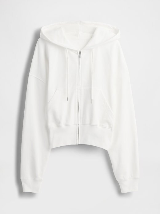 Oversize-Hoodie aus French Terry mit Reißverschluss und Keilabsatz Oversize-Hoodie aus French Terry mit Reißverschluss und Keilabsatz