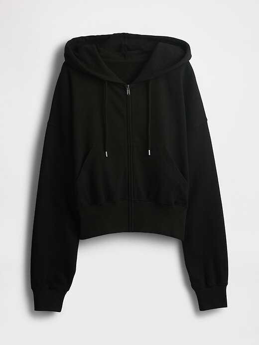 Oversize-Hoodie aus French Terry mit Reißverschluss und Keilabsatz Oversize-Hoodie aus French Terry mit Reißverschluss und Keilabsatz