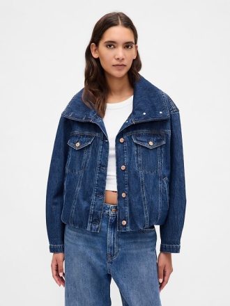 Oversize-Jeansjacke mit Ballonärmeln