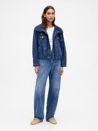Oversize-Jeansjacke mit Ballonärmeln