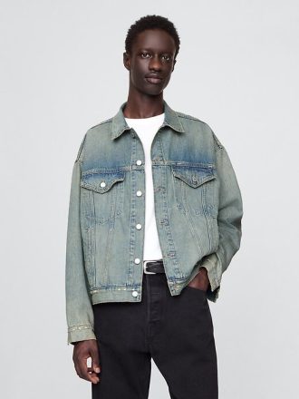 Oversize-Jeansjacke mit Symbol