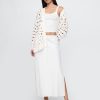 Oversize-Pointelle-Cardigan aus 100 % Baumwolle Oversize-Pointelle-Cardigan aus 100 % Baumwolle