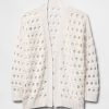 Oversize-Pointelle-Cardigan aus 100 % Baumwolle Oversize-Pointelle-Cardigan aus 100 % Baumwolle