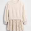 Oversize-Sweatshirtkleid aus gemischten Materialien für Kinder Oversize-Sweatshirtkleid aus gemischten Materialien für Kinder