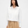 Oxford-Crop-Hemd aus Bio-Baumwolle mit geradem Saum Oxford-Crop-Hemd aus Bio-Baumwolle mit geradem Saum